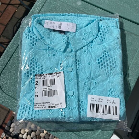 J Crew Eyelet Popover Top NWT - Picture 4 of 14